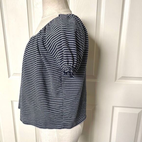 Madwell Texture and Thread peasant top in stripe - Picture 9 of 12